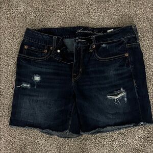 American Eagle Outfitters Women's Black Distressed Jean Shorts